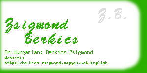 zsigmond berkics business card